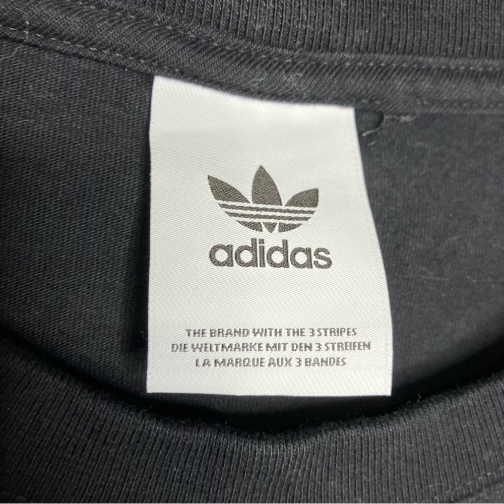 Adidas repeat trefoil logo long sleeve t-shirt black mens medium/large casual - Picture 5 of 10